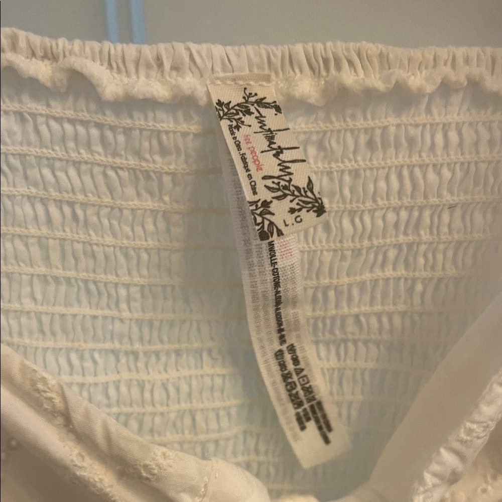 Free People White Eyelet Lace-Up Bodysuit - Picture 6 of 7